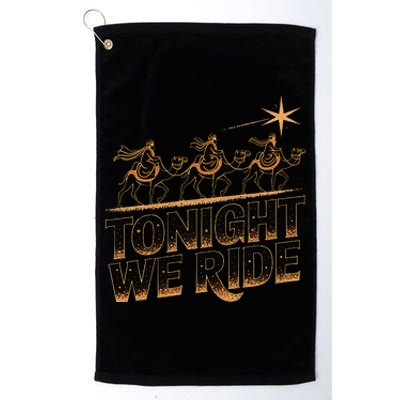 Tonight We Ride Three Wise Christmas Design Platinum Collection Golf Towel