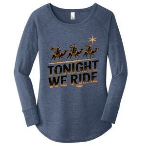 Tonight We Ride Three Wise Christmas Design Women's Perfect Tri Tunic Long Sleeve Shirt