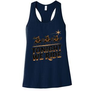 Tonight We Ride Three Wise Christmas Design Women's Racerback Tank