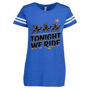 Tonight We Ride Three Wise Christmas Design Enza Ladies Jersey Football T-Shirt