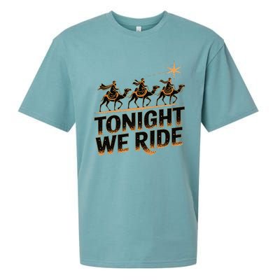 Tonight We Ride Three Wise Christmas Design Sueded Cloud Jersey T-Shirt