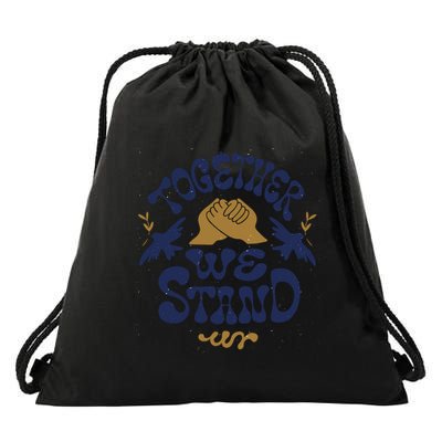 Together We Stand Support Ukraine Drawstring Bag