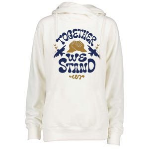 Together We Stand Support Ukraine Womens Funnel Neck Pullover Hood