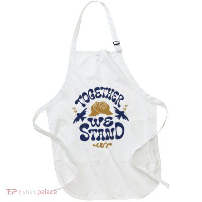 Together We Stand Support Ukraine Full-Length Apron With Pockets