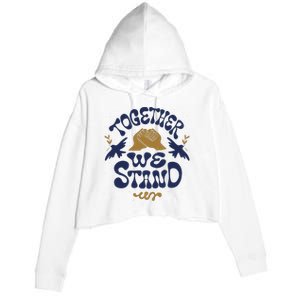 Together We Stand Support Ukraine Crop Fleece Hoodie