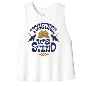 Together We Stand Support Ukraine Women's Racerback Cropped Tank