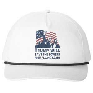 Trump Will Save The Towers From Falling Again Snapback Five-Panel Rope Hat