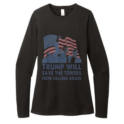 Trump Will Save The Towers From Falling Again Womens CVC Long Sleeve Shirt