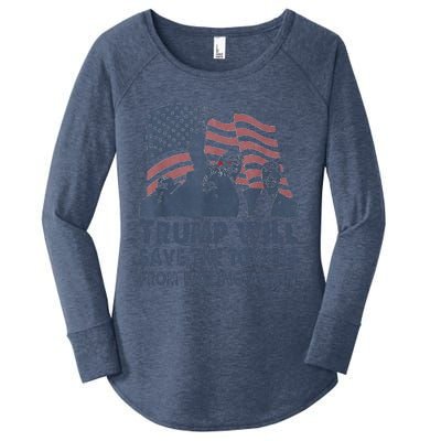 Trump Will Save The Towers From Falling Again Women's Perfect Tri Tunic Long Sleeve Shirt