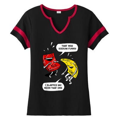 That Was Sodium Funny Geek Chemistry Science Joke Ladies Halftime Notch Neck Tee