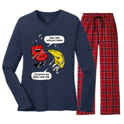 That Was Sodium Funny Geek Chemistry Science Joke Women's Long Sleeve Flannel Pajama Set 