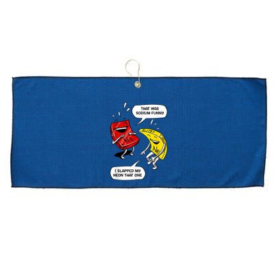 That Was Sodium Funny Geek Chemistry Science Joke Large Microfiber Waffle Golf Towel