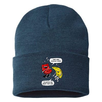 That Was Sodium Funny Geek Chemistry Science Joke Sustainable Knit Beanie