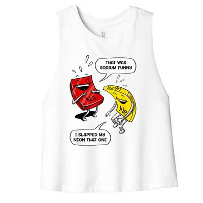 That Was Sodium Funny Geek Chemistry Science Joke Women's Racerback Cropped Tank