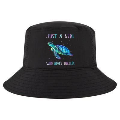 Turtle Watercolor Sea Ocean Just A Girl Who Loves Turtles Cool Comfort Performance Bucket Hat