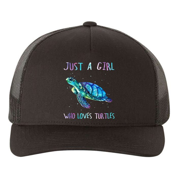 Turtle Watercolor Sea Ocean Just A Girl Who Loves Turtles Yupoong Adult 5-Panel Trucker Hat