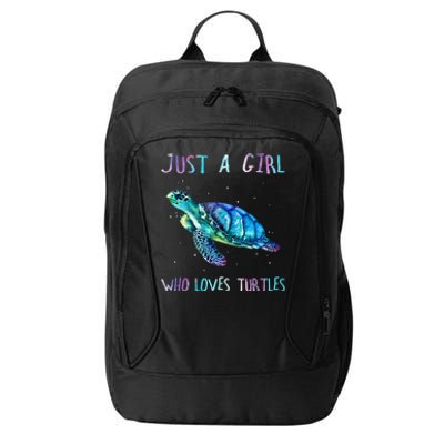 Turtle Watercolor Sea Ocean Just A Girl Who Loves Turtles City Backpack