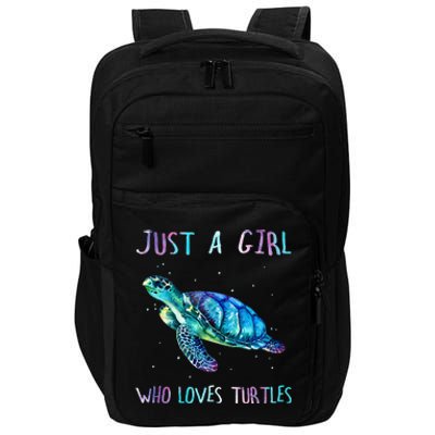 Turtle Watercolor Sea Ocean Just A Girl Who Loves Turtles Impact Tech Backpack