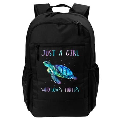 Turtle Watercolor Sea Ocean Just A Girl Who Loves Turtles Daily Commute Backpack