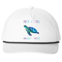 Turtle Watercolor Sea Ocean Just A Girl Who Loves Turtles Snapback Five-Panel Rope Hat