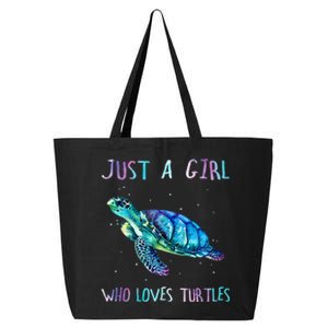 Turtle Watercolor Sea Ocean Just A Girl Who Loves Turtles 25L Jumbo Tote