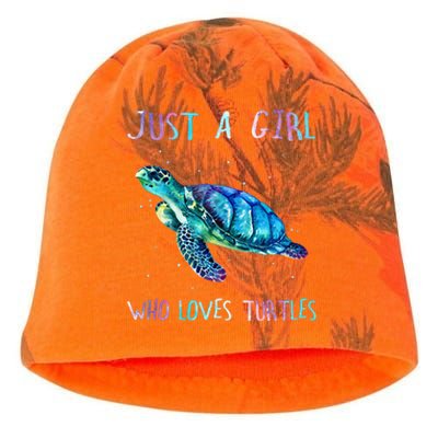 Turtle Watercolor Sea Ocean Just A Girl Who Loves Turtles Kati - Camo Knit Beanie