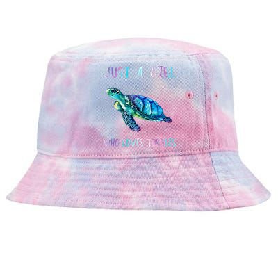 Turtle Watercolor Sea Ocean Just A Girl Who Loves Turtles Tie-Dyed Bucket Hat