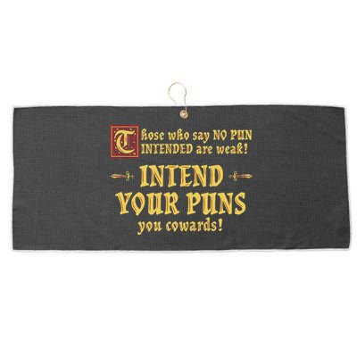 Those Who Say No Pun Intended Are Weak Intend Your Puns Large Microfiber Waffle Golf Towel