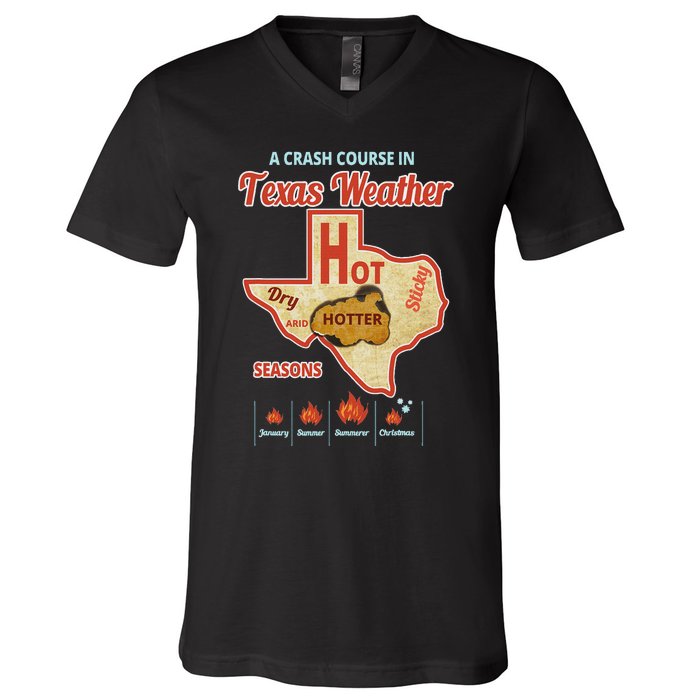 Texas Weather Summer Heat Wave V-Neck T-Shirt