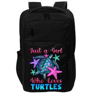 Turtle Watercolor Sea Ocean Just A Girl Who Loves Turtles Impact Tech Backpack