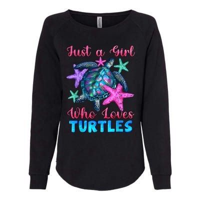 Turtle Watercolor Sea Ocean Just A Girl Who Loves Turtles Womens California Wash Sweatshirt