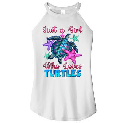 Turtle Watercolor Sea Ocean Just A Girl Who Loves Turtles Women's Perfect Tri Rocker Tank