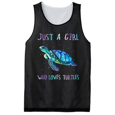 Turtle Watercolor Sea Ocean Just A Girl Who Loves Turtles Mesh Reversible Basketball Jersey Tank