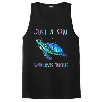 Turtle Watercolor Sea Ocean Just A Girl Who Loves Turtles PosiCharge Competitor Tank