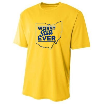 The Worst State Ever Is Ohio Youth Performance Sprint T-Shirt