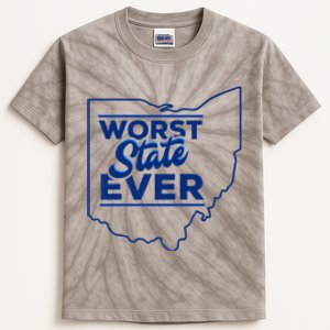 The Worst State Ever Is Ohio Kids Tie-Dye T-Shirt