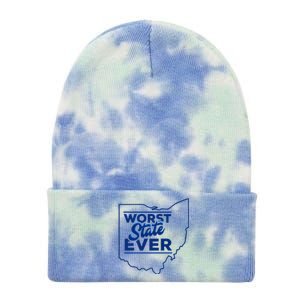 The Worst State Ever Is Ohio Tie Dye 12in Knit Beanie