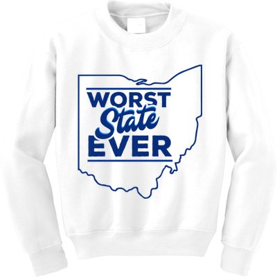 The Worst State Ever Is Ohio Kids Sweatshirt