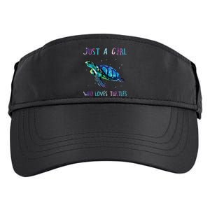 Turtle Watercolor Sea Ocean Just A Girl Who Loves Turtles Adult Drive Performance Visor