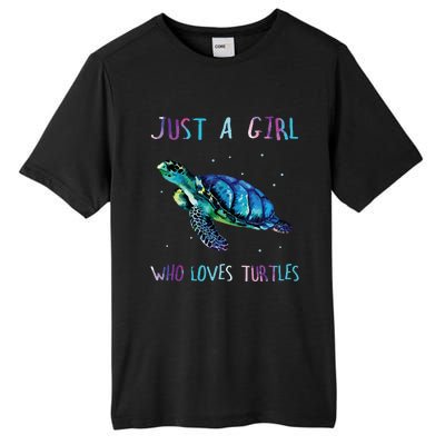 Turtle Watercolor Sea Ocean Just A Girl Who Loves Turtles Tall Fusion ChromaSoft Performance T-Shirt