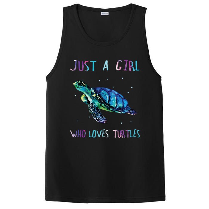 Turtle Watercolor Sea Ocean Just A Girl Who Loves Turtles PosiCharge Competitor Tank