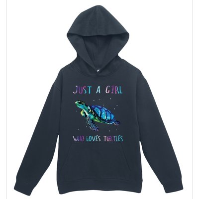 Turtle Watercolor Sea Ocean Just A Girl Who Loves Turtles Urban Pullover Hoodie