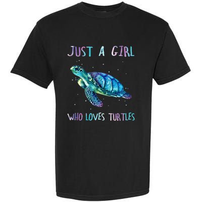 Turtle Watercolor Sea Ocean Just A Girl Who Loves Turtles Garment-Dyed Heavyweight T-Shirt