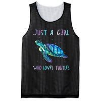 Turtle Watercolor Sea Ocean Just A Girl Who Loves Turtles Mesh Reversible Basketball Jersey Tank