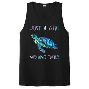 Turtle Watercolor Sea Ocean Just A Girl Who Loves Turtles PosiCharge Competitor Tank