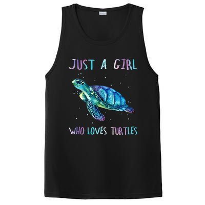 Turtle Watercolor Sea Ocean Just A Girl Who Loves Turtles PosiCharge Competitor Tank