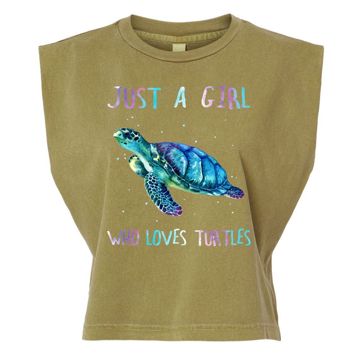 Turtle Watercolor Sea Ocean Just A Girl Who Loves Turtles Garment-Dyed Women's Muscle Tee