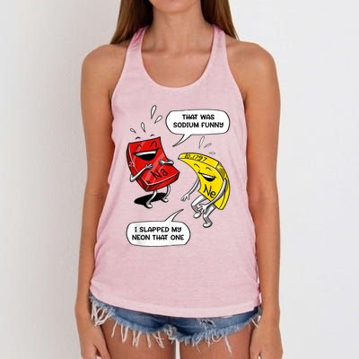 That Was Sodium Funny Geek Chemistry Science Joke Women's Knotted Racerback Tank