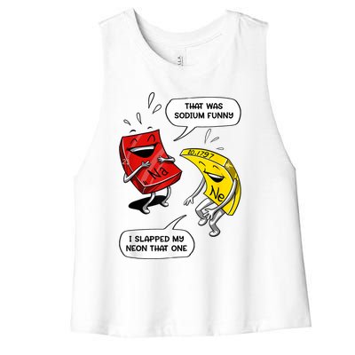 That Was Sodium Funny Geek Chemistry Science Joke Women's Racerback Cropped Tank