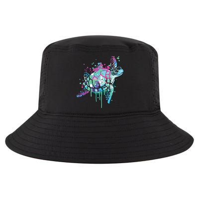 Turtle Watercolor Sea Ocean Wildlife Animal Cool Comfort Performance Bucket Hat